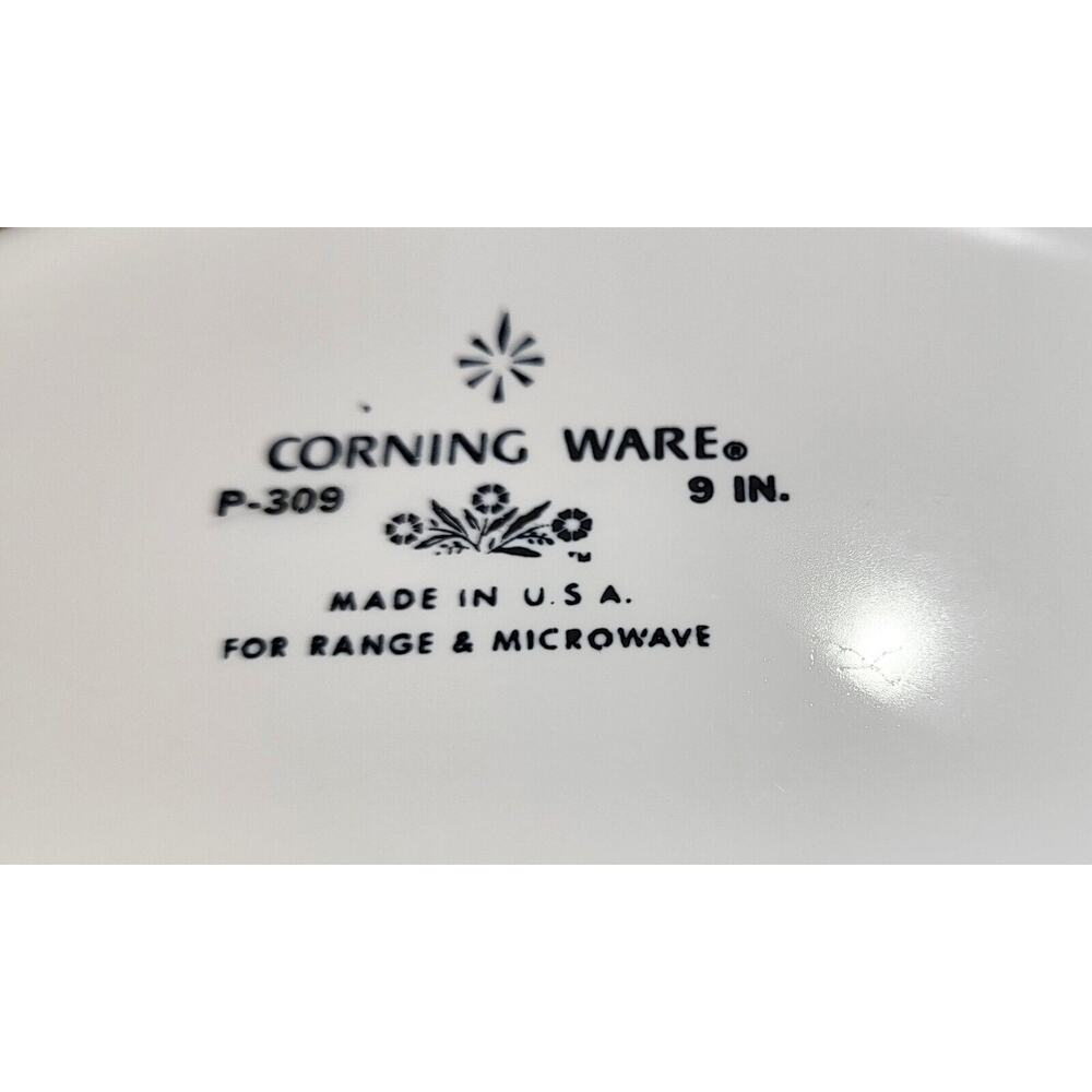 Vintage Corning Ware Blue Cornflower Pie Plate P-309 9”x1.25” - Picture 3 of 6